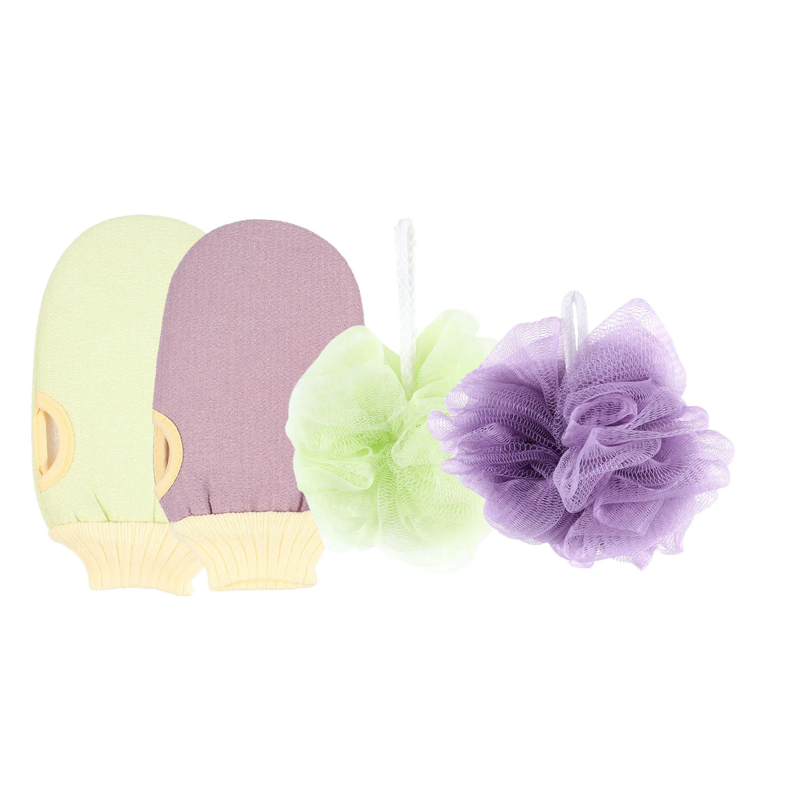 

4 Pcs Bathing Ball Gloves Exfoliating Sponge for Scrubber Mesh Shower Double Sided