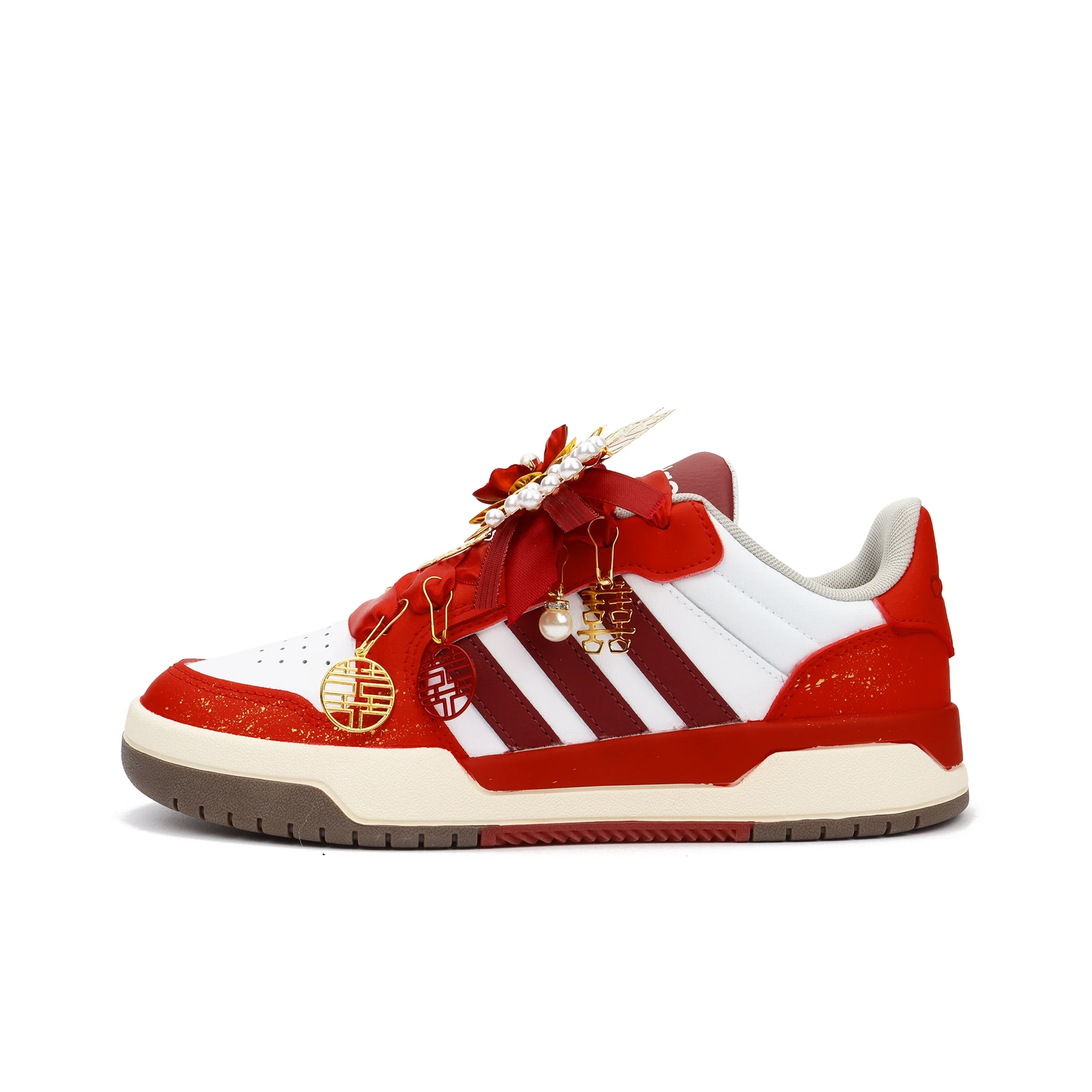 Adidas Neo Entrap Happiness Fulfillment Height Increasing Low top Skateboard Shoes Unisex Red FW3462(Team900-)