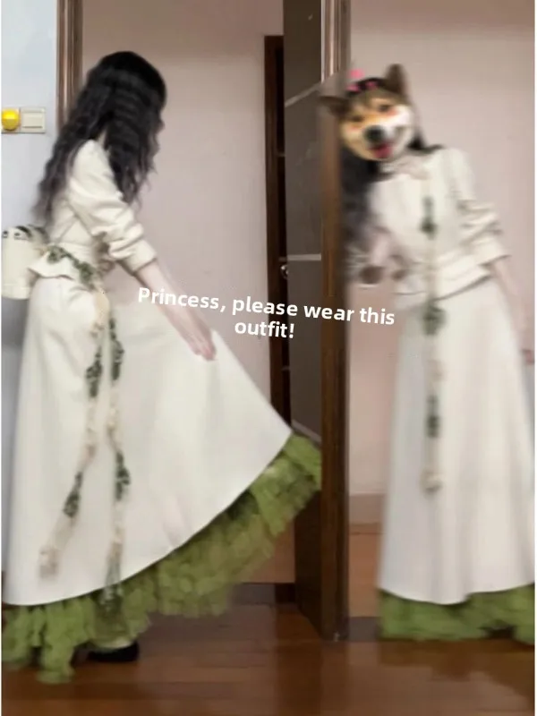 

Elegant Two-Piece Set High Waist Skirt And Top Comfortable Long Sleeve round Neck French Style Fashionable Autumn Wear for Women