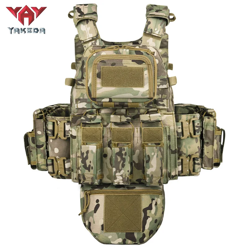 YAKEDA Hunting Vest Camouflage Vest Training Breathable Wear-resistant Vest Real CS Multi-functional Combat Tactical Vest