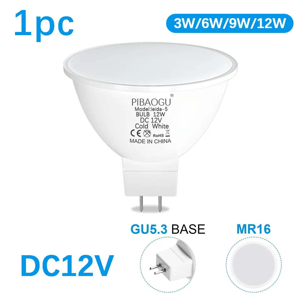 GU3.5 MR16 LED مصابيح كهربائية الأضواء لمبة 12 واط 9 واط 6 واط 3 واط Led أضواء DC12V Bombillas Led MR16 GU5.3 غرفة ديكور المنزل بقعة ضوء
