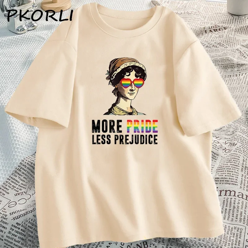 More Pride Less Prejudice T-shirt Women Lgbt Pride T Shirt Gay Proud Ally Pride Month Ba Kind Tees Csual Cotton O Neck Tops