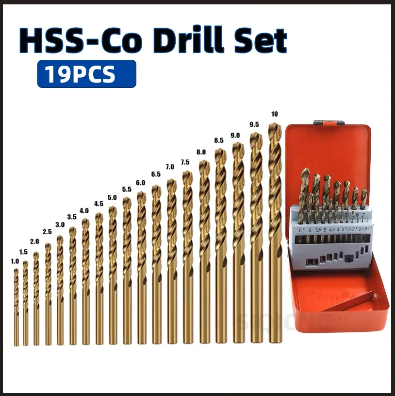 

Cobalt High Speed Steel Twist Drill Bit M35 Stainless Steel Tool Set Of Drills Accessories For Metal Stainless Steel Drilling