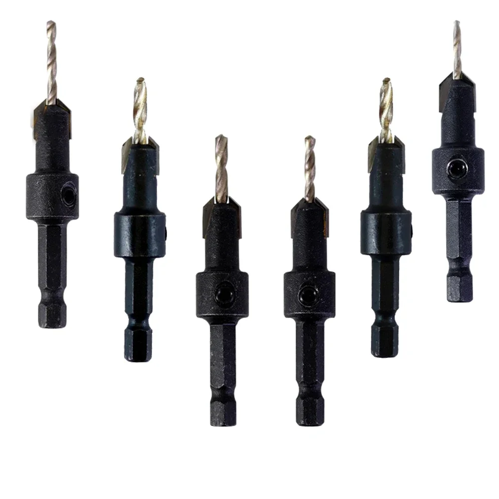 Hex Shank Drill Bits Countersink Drill Bit Set DIY Home Projects Chip Discharge Different Sizes Precise Drilling