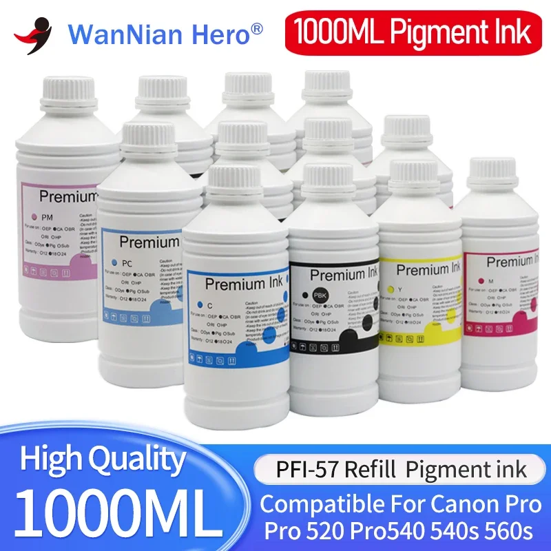 

1000ML Pigment Ink PFI-57 PFi 57 pfi57 Refill ink for Canon image PROGRAF Pro 520 Pro540 Pro540s Pro560s Printer Pigment Ink