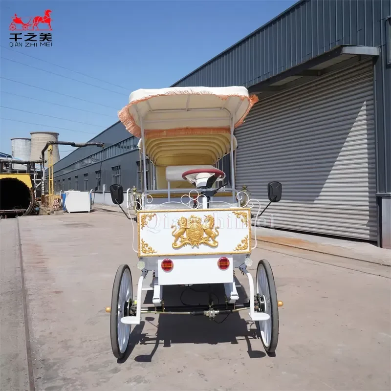 Customized White High-end Classic Royal Carriage with Air Conditioner/European Sightseeing Electric Carriage