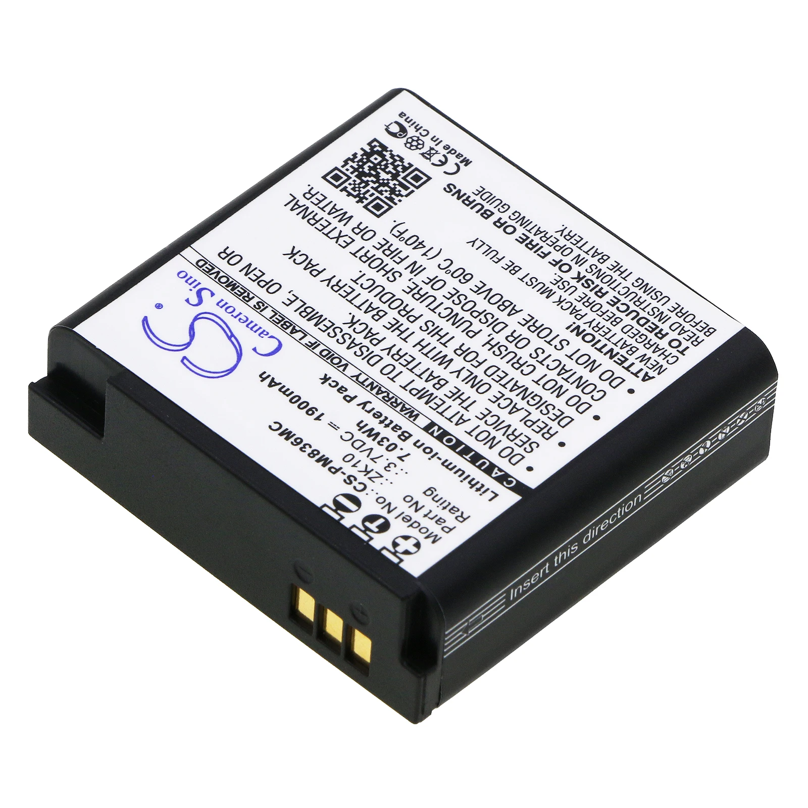 Li-ion Camera Battery for Polaroid, 3.7V, 1900mAh, Compatible Models: iM1836(Part No:ZK10)