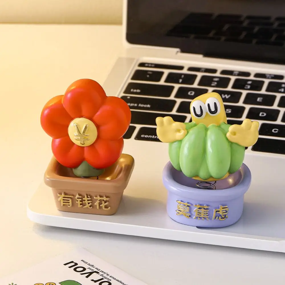 

Resin Motivational Miniature Figures Flower Shake Head Tabletop Inspirational Signs Hand Made Statue Table Decoration Doll