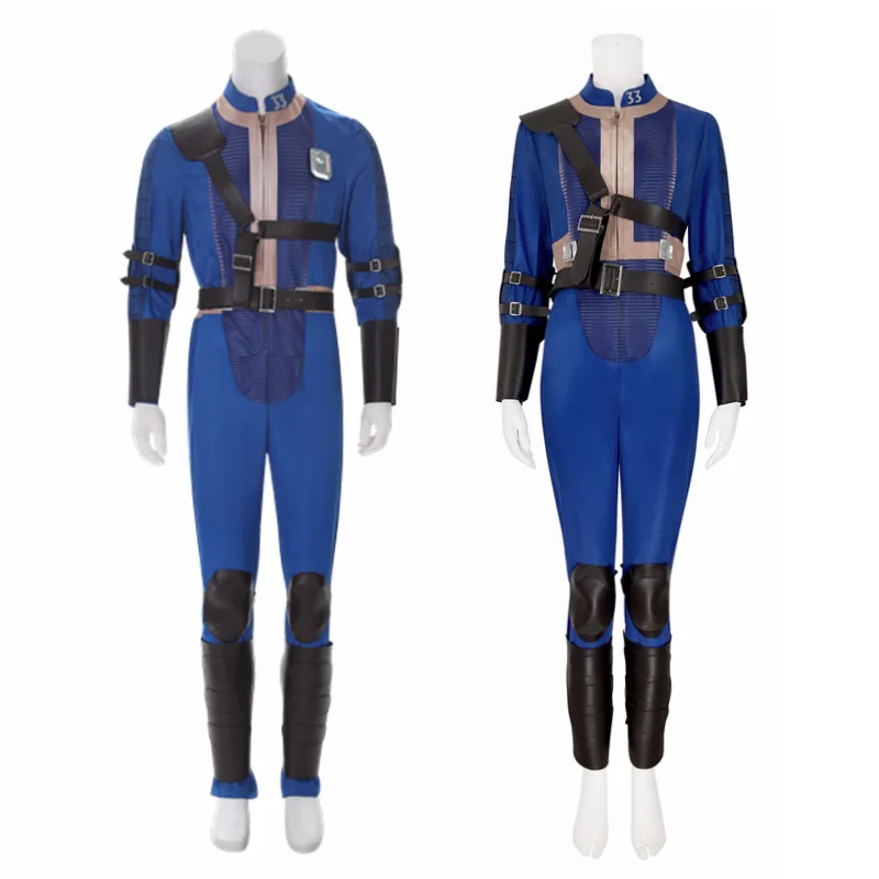 Game Fallout Lucy McLean Cosplay Costume Adult Tight Jumpsuit Size 120-XXXL Men Women Uniforms Halloween Anime Role Play Outfit