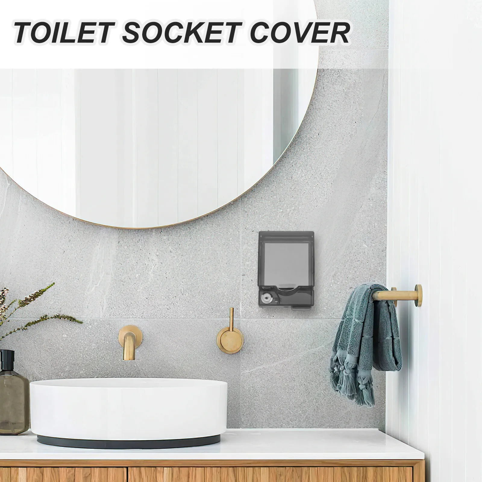 Bathroom Waterproof Switch Box Plastic Socket Protector Locking Flip Cover Splashproof Dustproof Home Shower Electrical Outlet