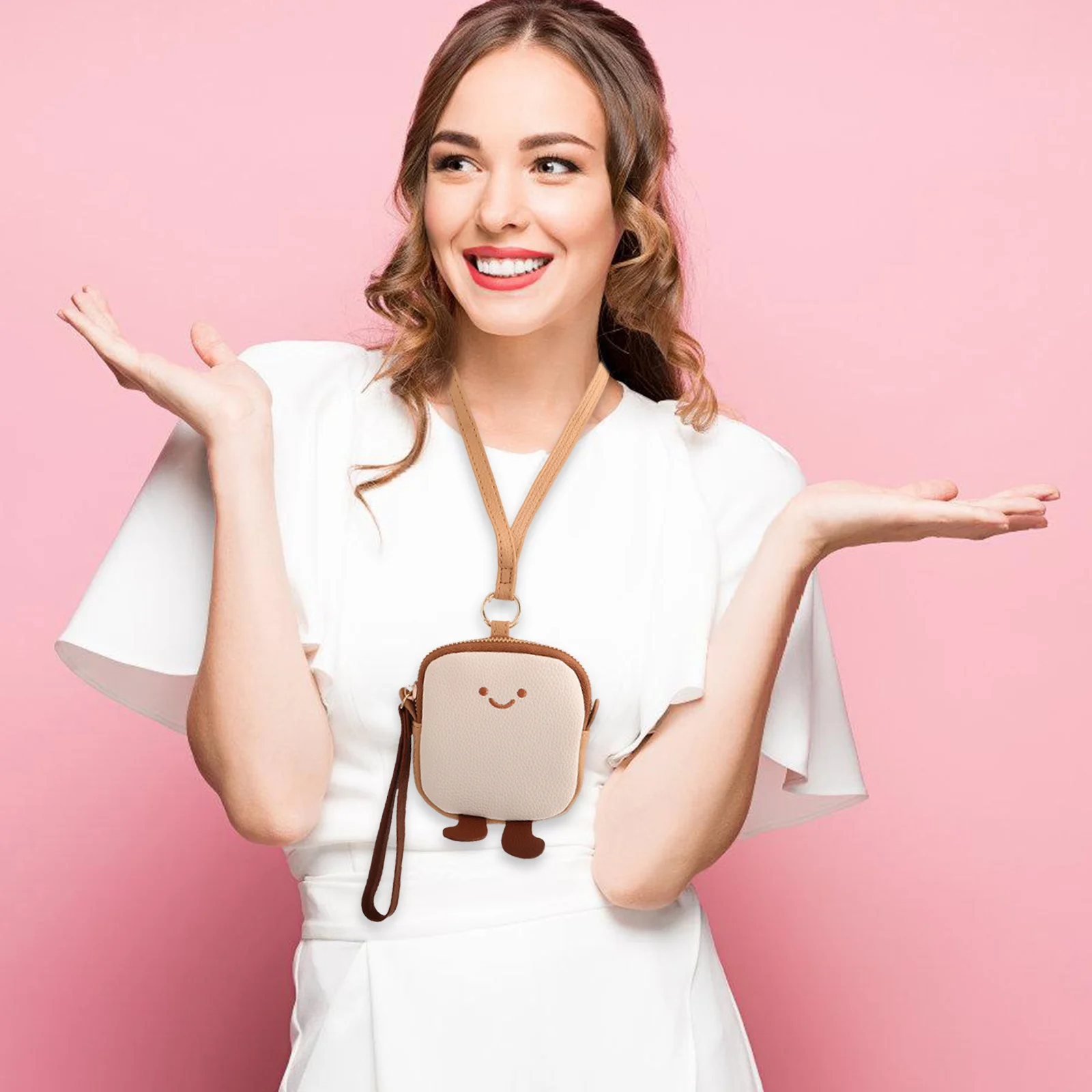 

Креативный мини-кошелек для тостов, милый кошелек для монет с хлебом, маленький держатель для карт на молнии, маленький кошелек для повседневного использования, кошелек для тостов