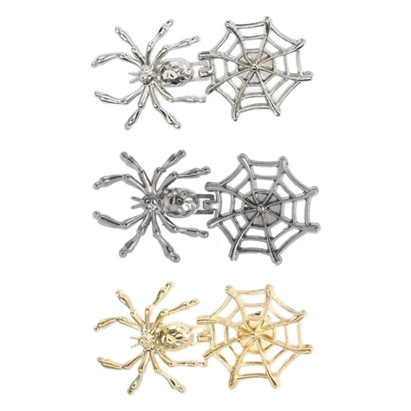 

A2ES Spiderweb Fastening Buckle Metal Buttons Jeans Tighten Waist Buckle Disassembly Sewing Buttons for Clothing