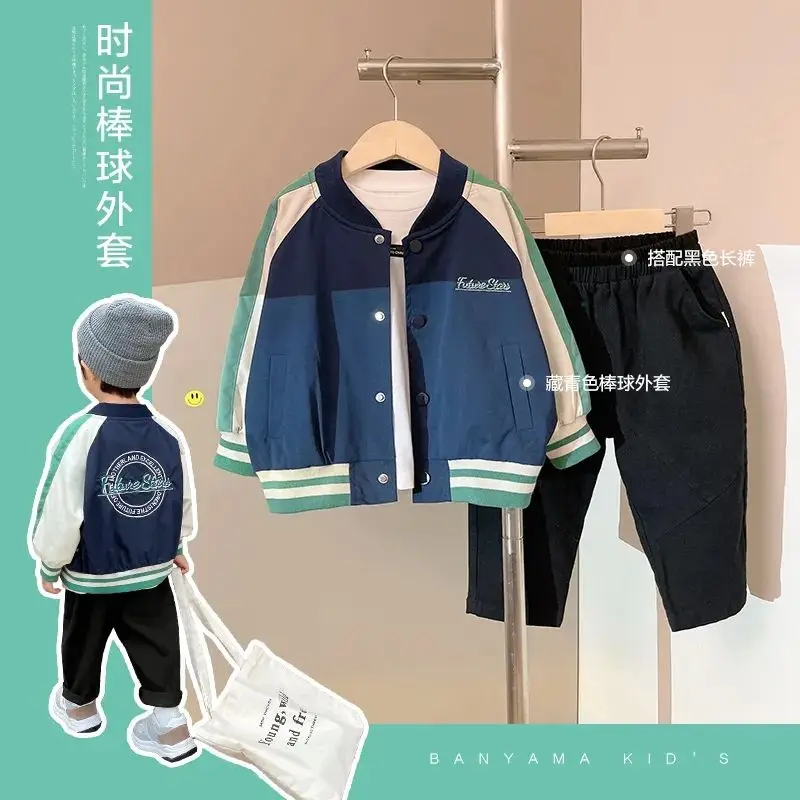 

Boys' Baseball Jacket Coat Autumn Clothing Spring and Autumn Baby Clothes Baby Toddler Top