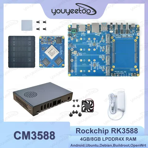 CM3588 NAS Kit Computing Module Rockchip RK3588 SoC Development Board On-board PCIe 2.5G Ethernet Controller support OpenWrt
