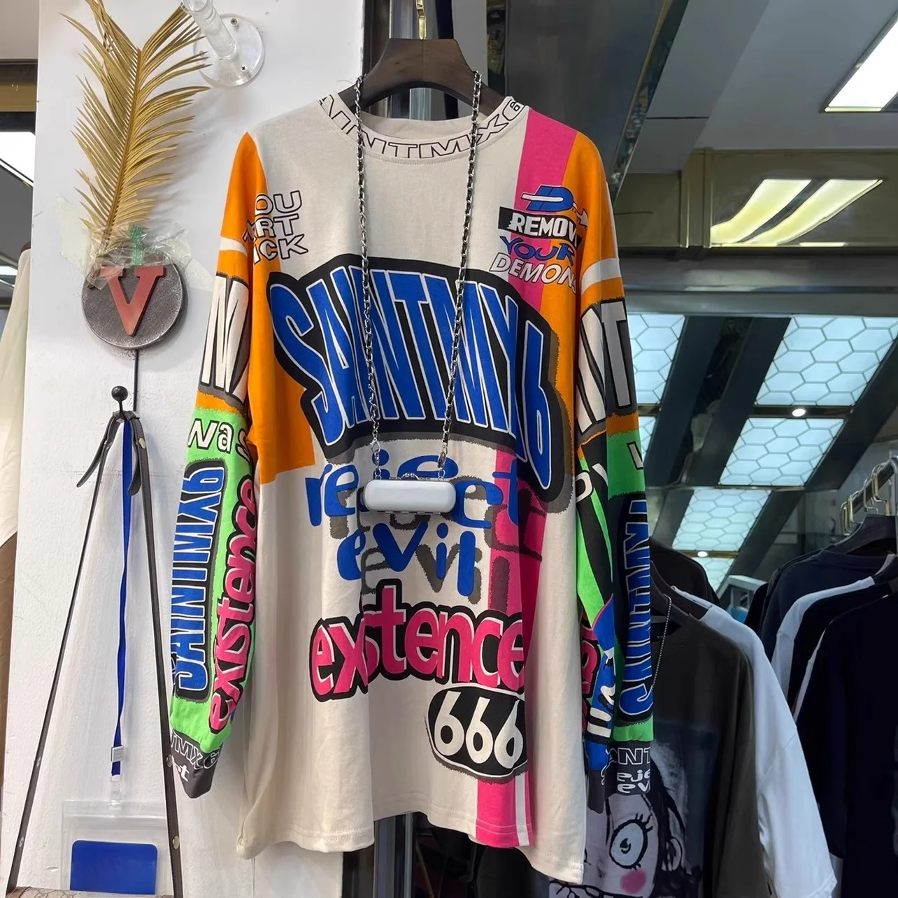 

Autumn Winter Large Size 300 Pou Color Blo Men's Long Sve Loose Casual INS Couple Tops Letter Print Faionable irt