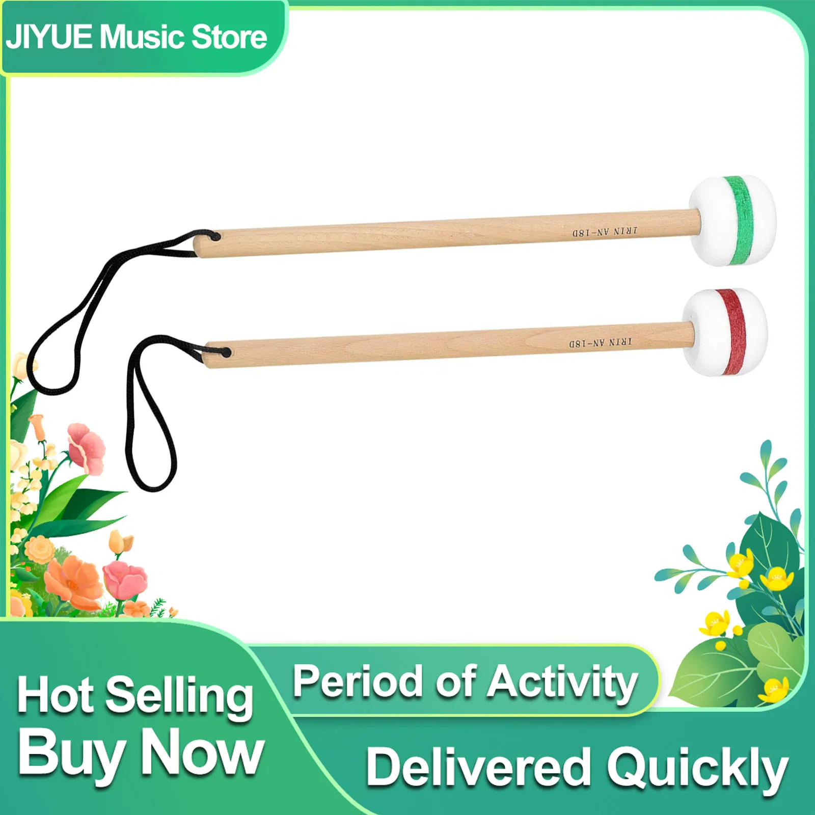 IRIN Drum Hammer Plush+Beech Bass Drum Hammer Suitable For Performance Marching Drums Hammer Percussion Instruments Accessories