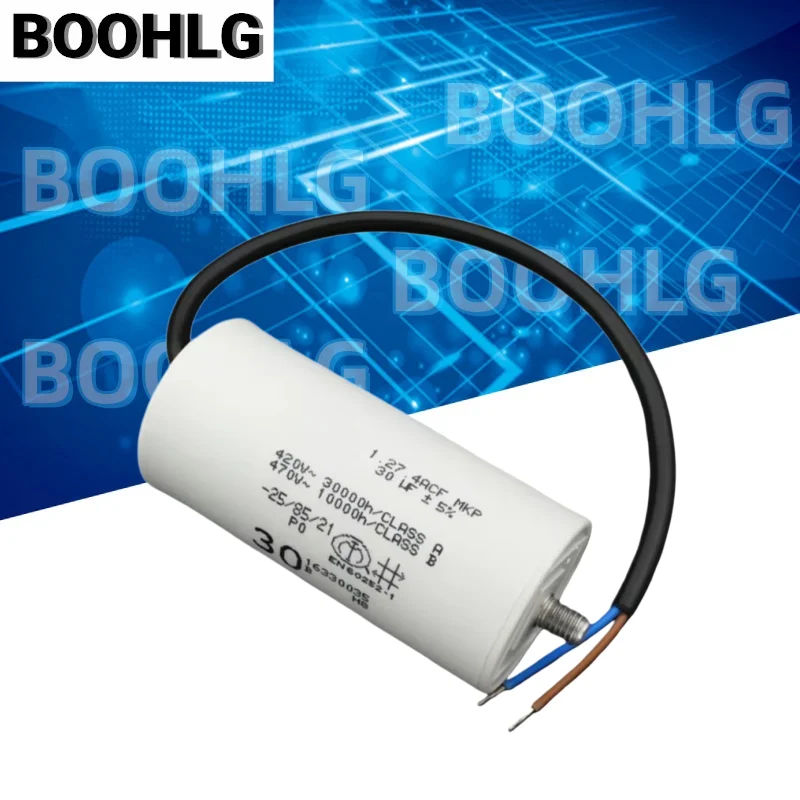 

1PCS Brand New Original 1.27.4ACF MKP 30uF AC Motor Start Run Capacitor Replacement for Fan Air Conditioner Compressor