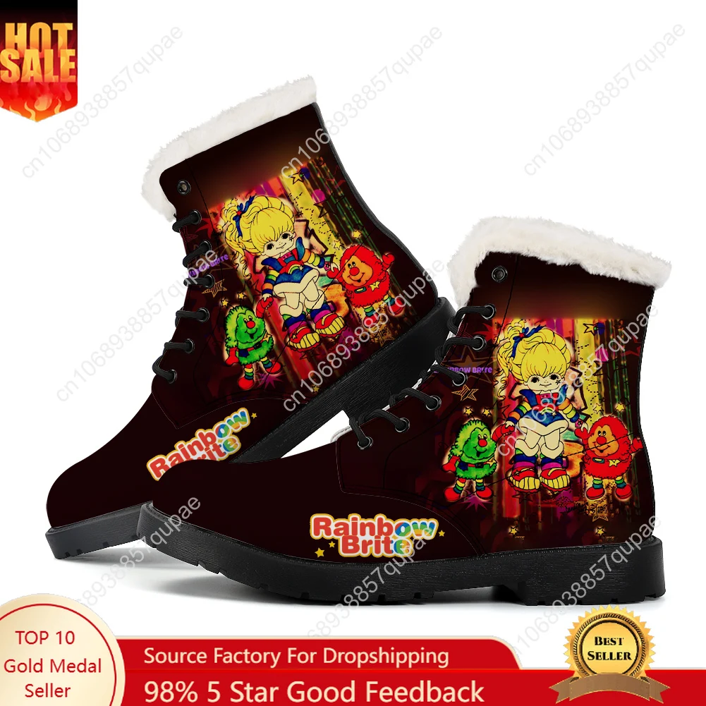 

Rainbow Brite Plush Boots Cartoon Anime Men Women Teenager Casual Shoes Outdoor Warm Footwear High Quality Couple Custom Shoe