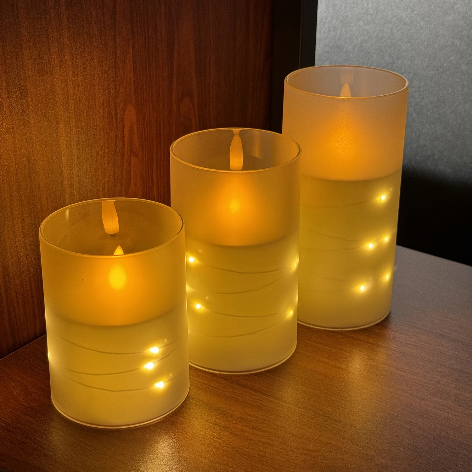 LED-verlichting elektronische kaarsen LED-kaarsversieringen acrylkaarsen complete set timers met afstandsbediening Kerstmis en bruiloft