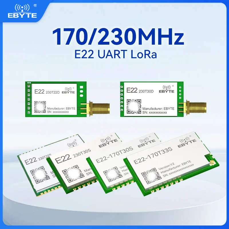 EBYTE E22 Wireless Module 170/230MHz LoRa SMA-K Connector Wireless Test Board SMD DIP Stamp Hole Options 22/30/33/37dBm