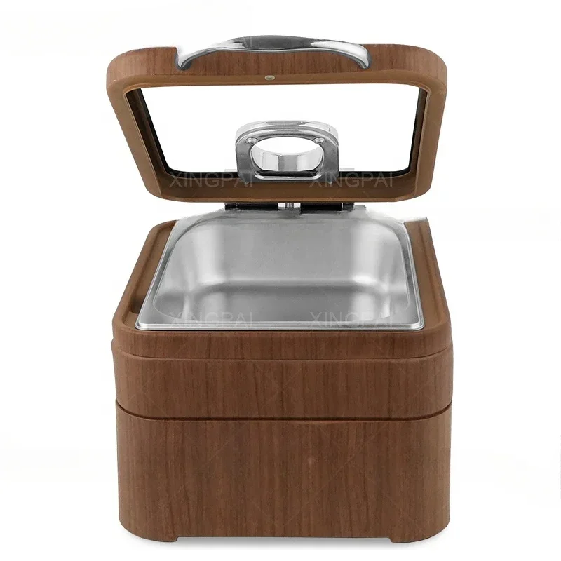 Mini isolamento térmico de buffet retangular de madeira para suprimentos de restaurante de hotel