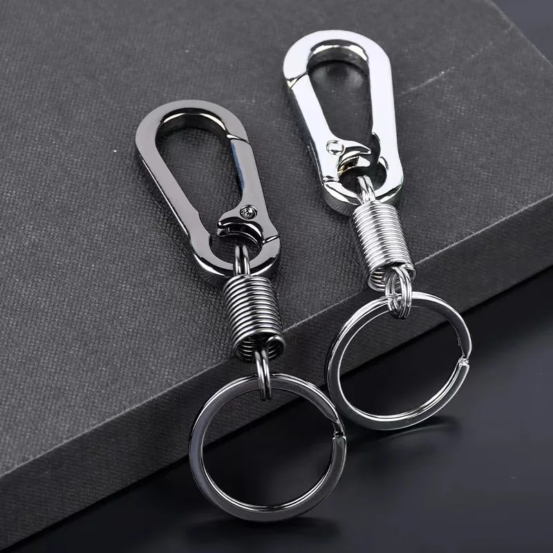 Spring Keychain Climbing Hook Car Keychain Simple Strong Carabiner Shape Keychain Accessories Metal Vintage Keychain image 5