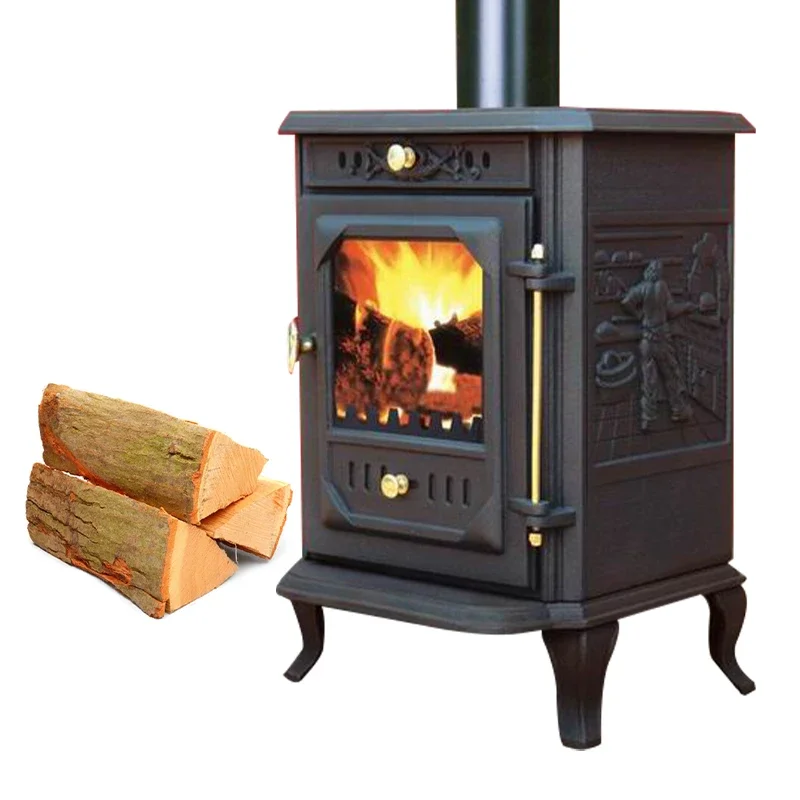 Traditional Style Cast Iron Indoor Stove Wood Burning Stove With Oven