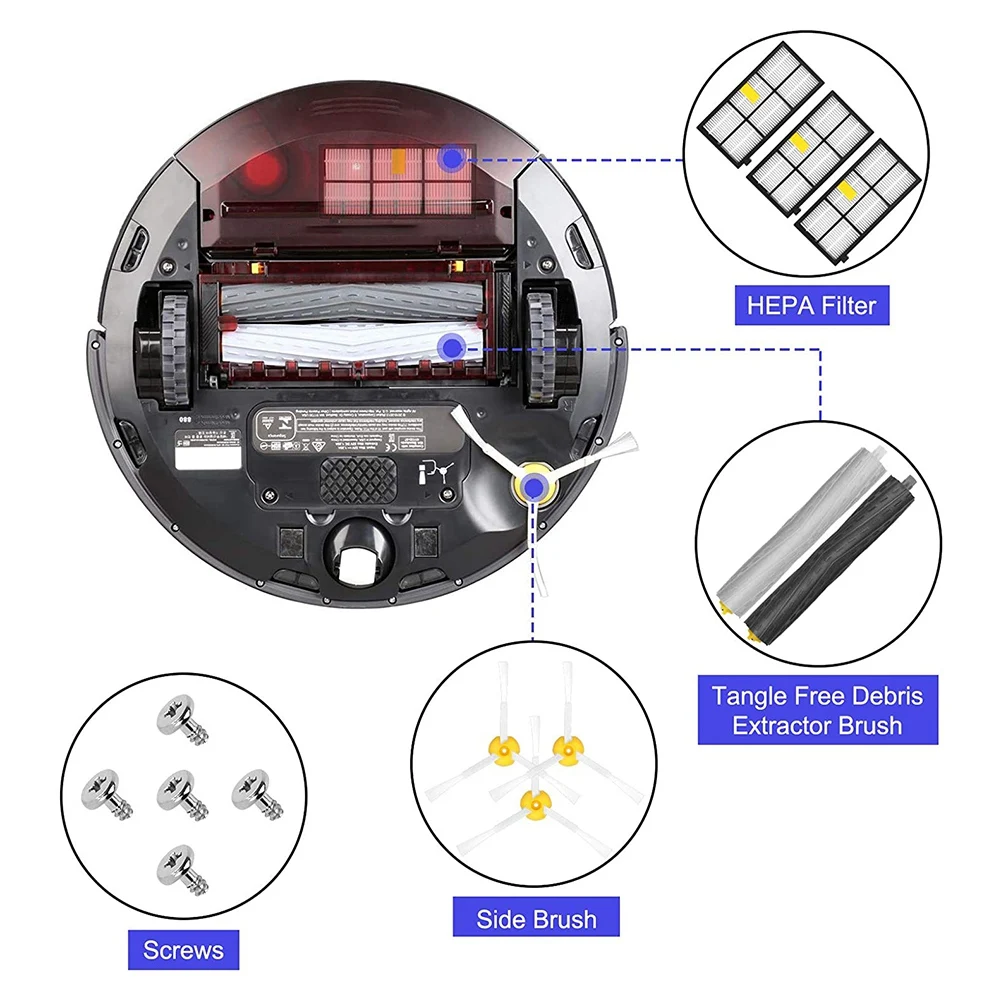 HEPA Kit kuas & filter untuk IRobot Roomba 800 900 Series 860 870 880 890 960 Aksesori suku cadang penyedot debu Robot