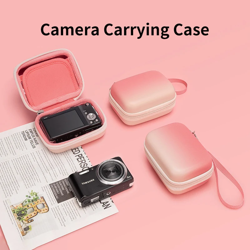 Cwatcun Mini Convenient Storage Bag Gradient Color Small Ccd Digital Camera Bag Pu Waterproof Hard Shell Bag