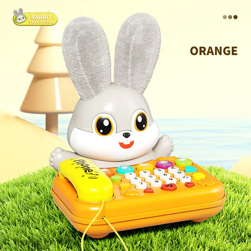 Bebê quebra-cabeça som luz bonito coelho telefone volume ajustável contar histórias cantando crianças iluminação educação precoce máquina