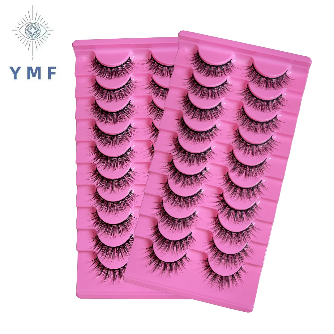 10 Pairs Natural False Eyelashes Manga Lashes 6d Faux  Lashes Soft Winged Natural Realistic Eyelash Extension