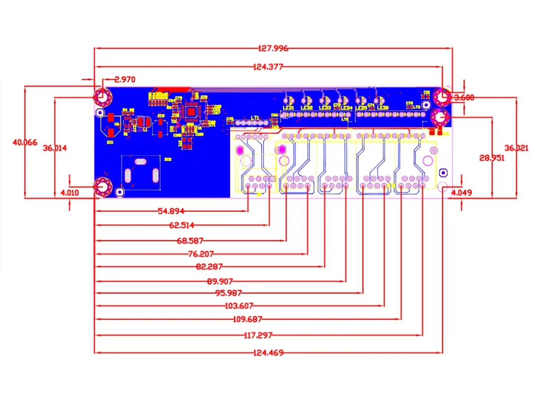 Ethernet Network Ethernet Switch, entrada de energia industrial, temperatura-40 a 75 ℃, 5 portas, 10 m, 100m, 5V, 12V