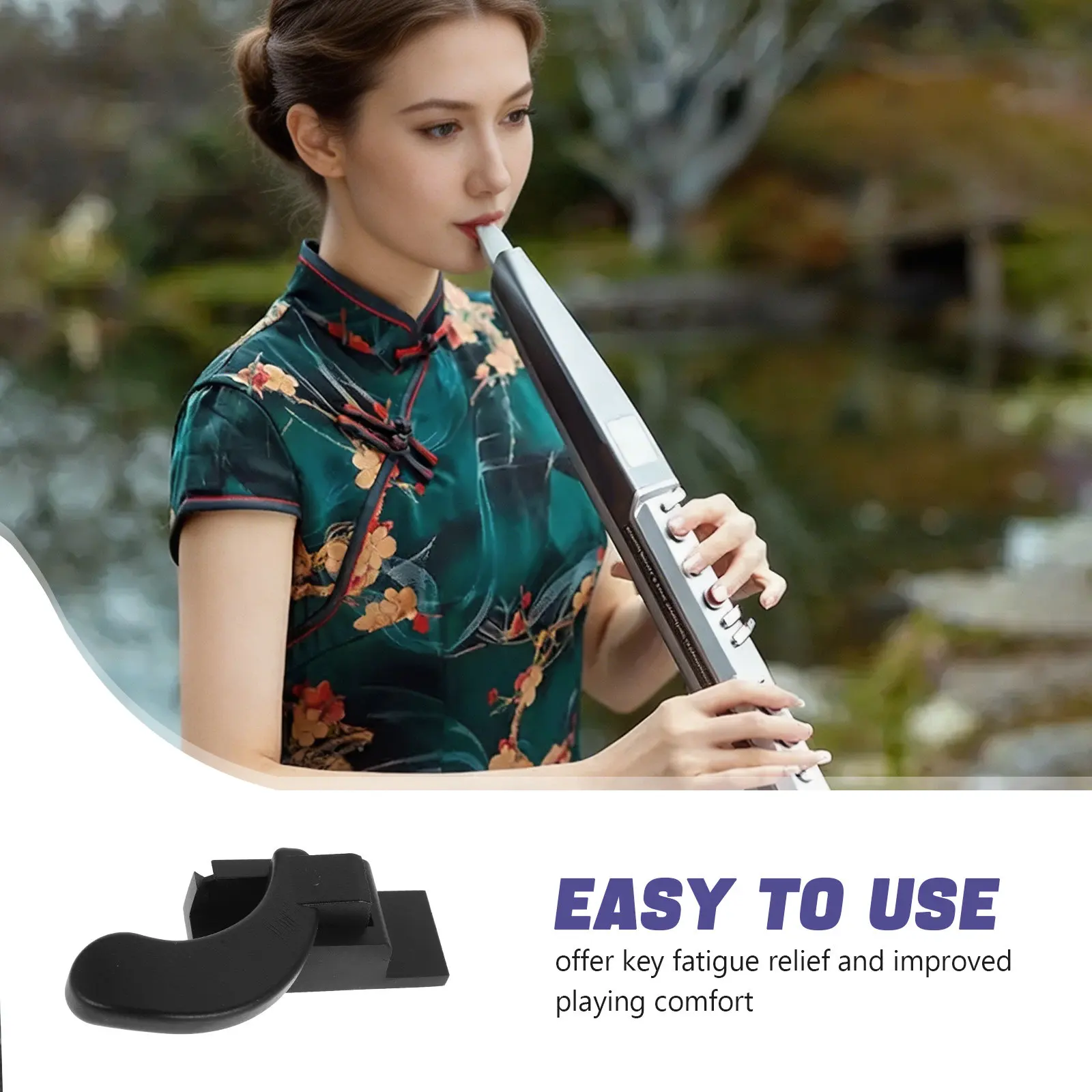 Electronic Wind Instrument Hand Rest Matte Black Universal Thumb Support Bracket Easy Install Fatigue Relief for Clarinet