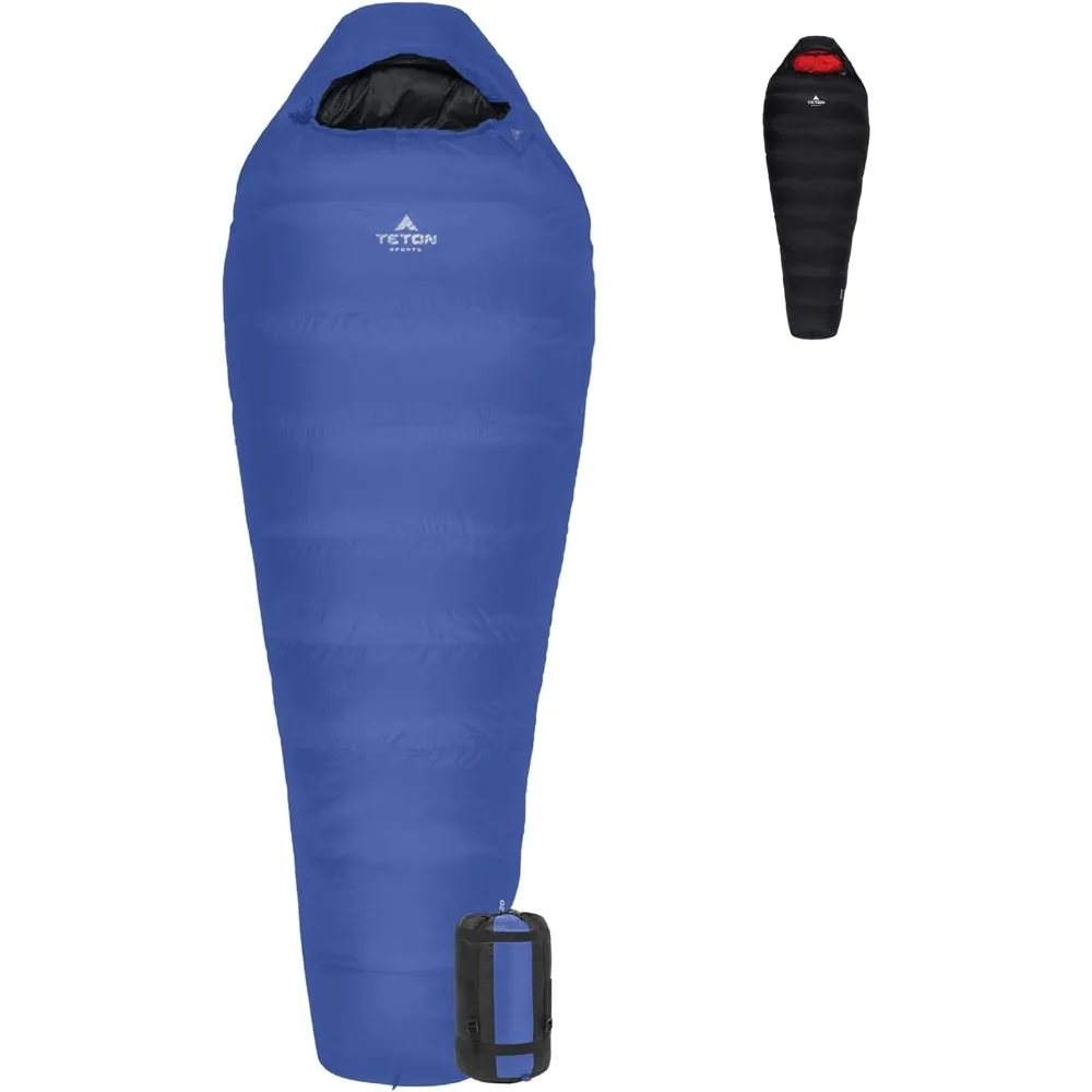 Teton sports altos, saco de dormir de 20 grados y 0 grados para adultos, saco de dormir ligero y cálido para momia para acampar, senderismo, bac