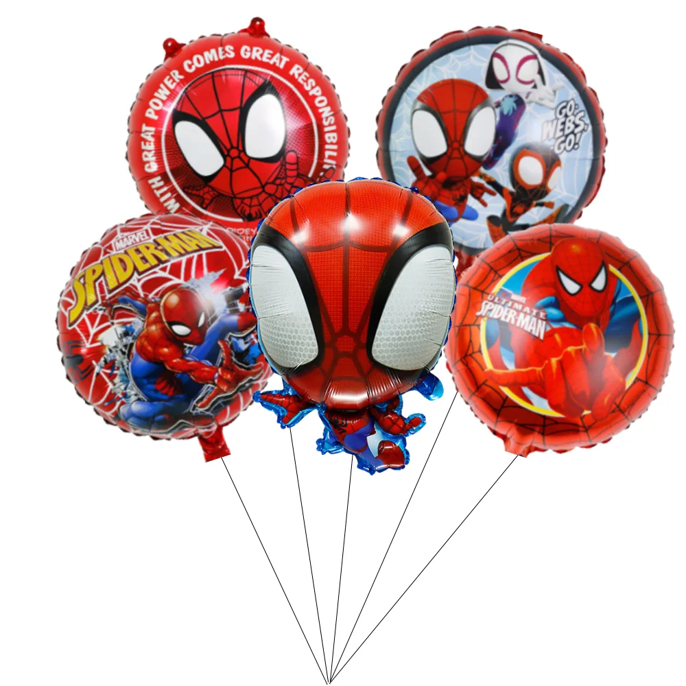 مجموعة بالونات سبايدر مان لتزيين حفلات أعياد الميلاد للأطفال والأولاد وحفلات سبايدر هيرو ثلاثية الأبعاد لمستلزمات استحمام الطفل