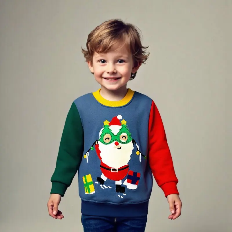 

Little maven Christmas Kids Costumes Sweatshirts Boys Long Sleeve Tops Casual Blouse Children's Clothing Santa Claus Boy Hoodie