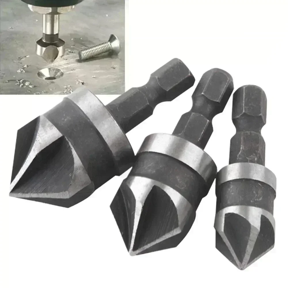 

Легко сверлить по дереву и мягких металлу с фаской 12 16 19 мм 5-зубые фрезы Сверла с зенковкой Материал углеродистой стали