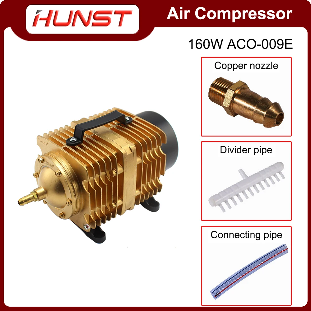 Imagem -03 - Máquina de Corte de Gravação a Laser Compressor de ar Bomba de ar Solenóide Acessórios Aco009e 160w Hunst-co2