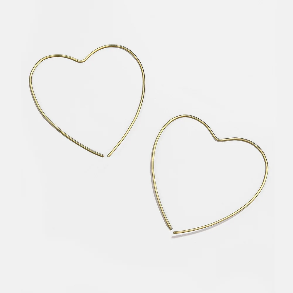 2022 Simple Creative Love Earrings For Woman Aesthetic Charm Cool Heart Hoop Earrings Couple Jewelry New Trend Gift