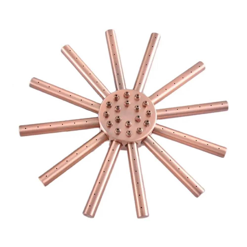 Wall Mounted Antique Red Copper Finish Round Rain Shower Head, Arm Shower Head, Head Holder Bracket, Shower Hose Nsh01