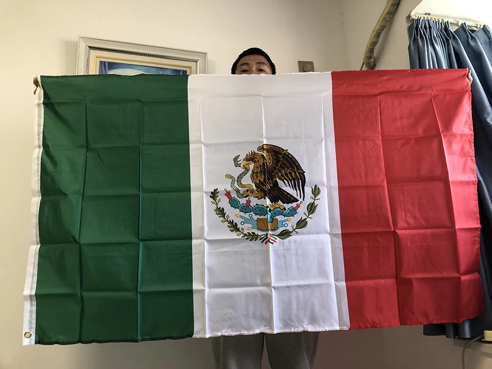 Sky Flag Mexico Nationale Vlag 90X150Cm Polyester Hangende Bedrukte Mex Mx Mexicaanse Nationale Vlaggen Mexicanos Banner Voor Decoratie