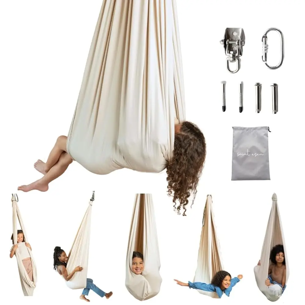 

'S Sensory Swing - Indoor & Outdoor Compression Therapy Swing With 360° Swivel Hardware, Double-Layer Ceiling Swing For Kids