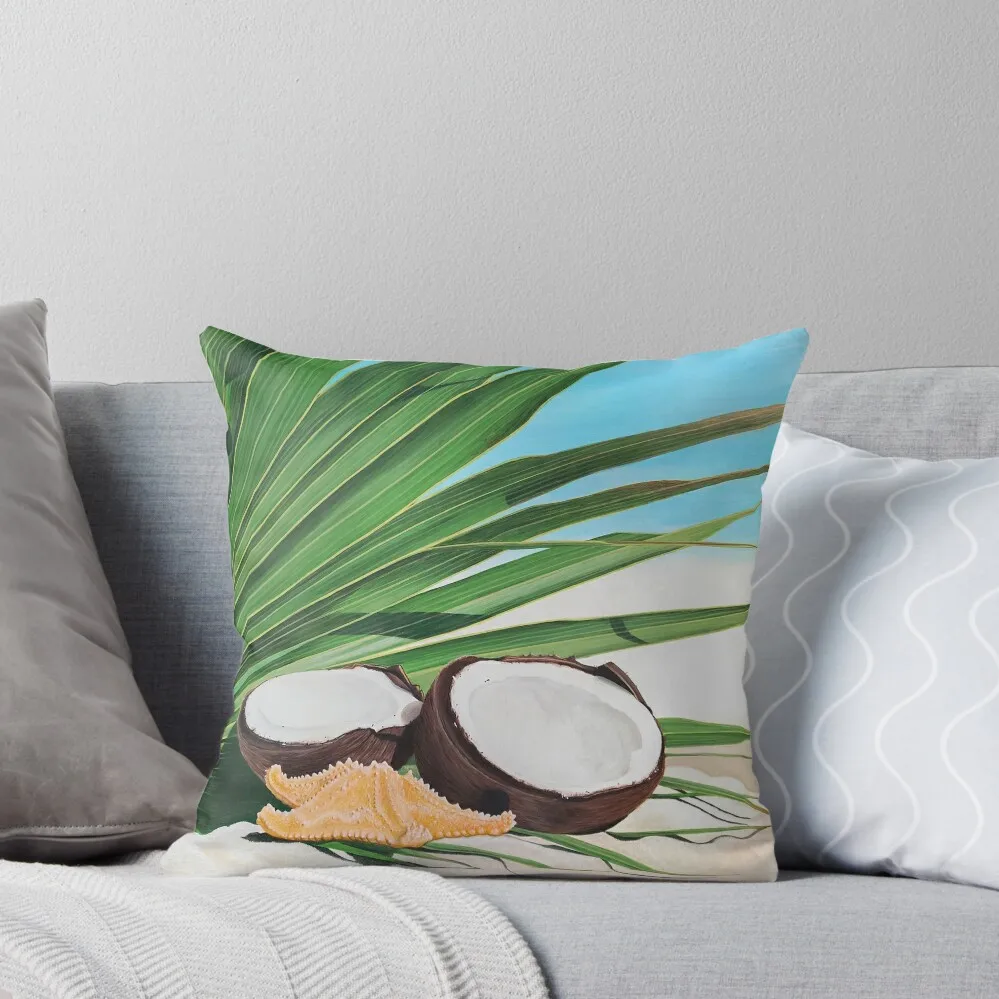 

Beach, palm trees, coconut - Exotic Delight Throw Pillow Christmas Cushion For Home Couch Pillows