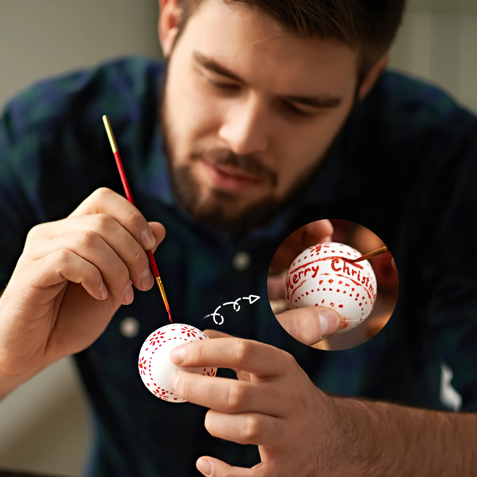 

10 Pcs Xmas White Balls DIY Christmas Ornaments Decorations Polystyrene Foam Craft Spheres