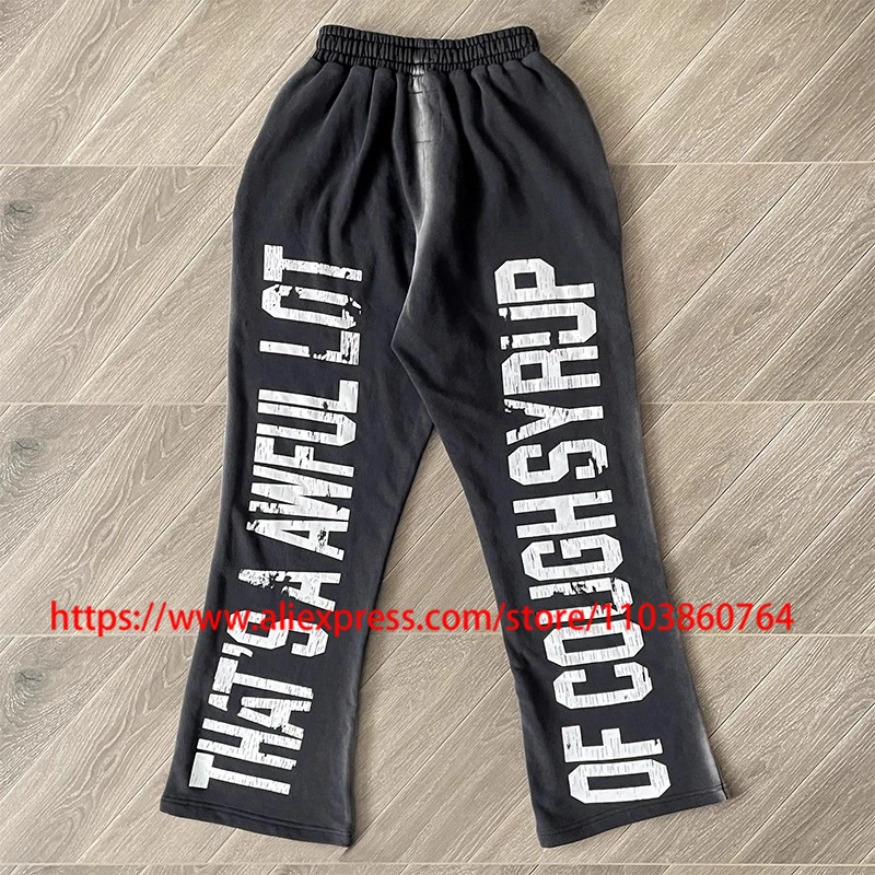

New High-quality Original Label That's A Awful Lot of Cough Syrup Wide-leg Pants Men Retro Casual Print Cough Syrup Trousers