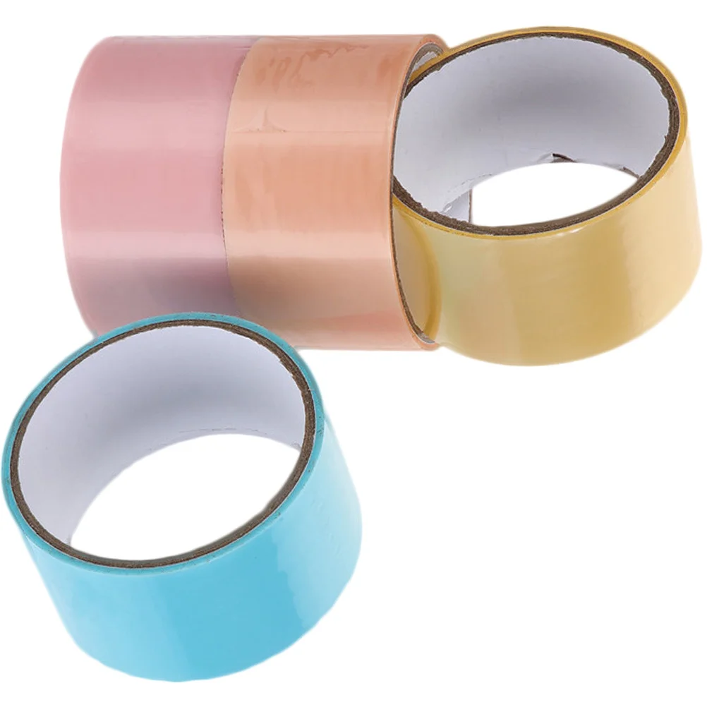 4 ม้วนเทปกาวตกแต่งลูกบอลสีสดใสเทปกาวสำหรับโฮมออฟฟิศการเดินทางบรรเทาความเครียดพกพาสะดวกสนุก