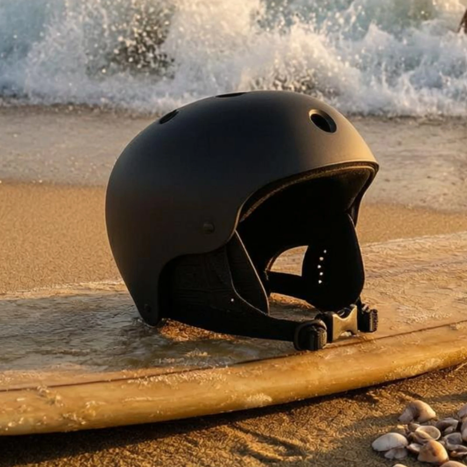 Ocean Helmet ABS EVA unobstructedFace Helmet Head Protector Hard-Shell Ventilated for Surfing