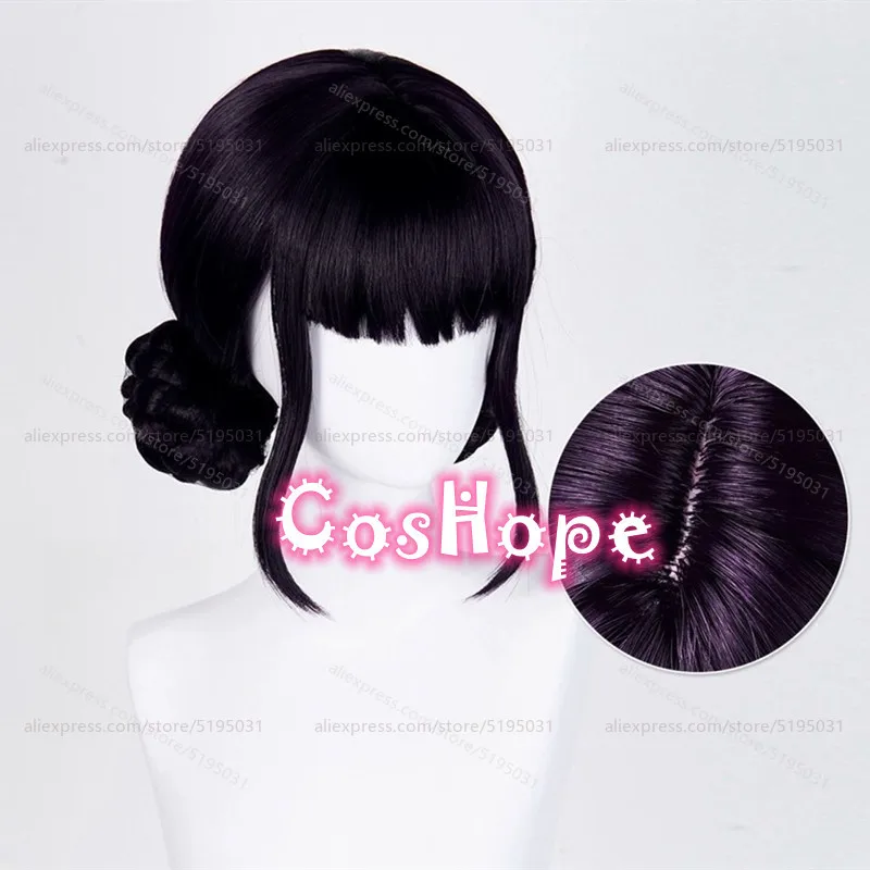 KPop デーモンハンターズ ゾーイ コスプレウィッグ黒紫かつらアニメ耐熱合成かつらハロウィンカーニバル衣装