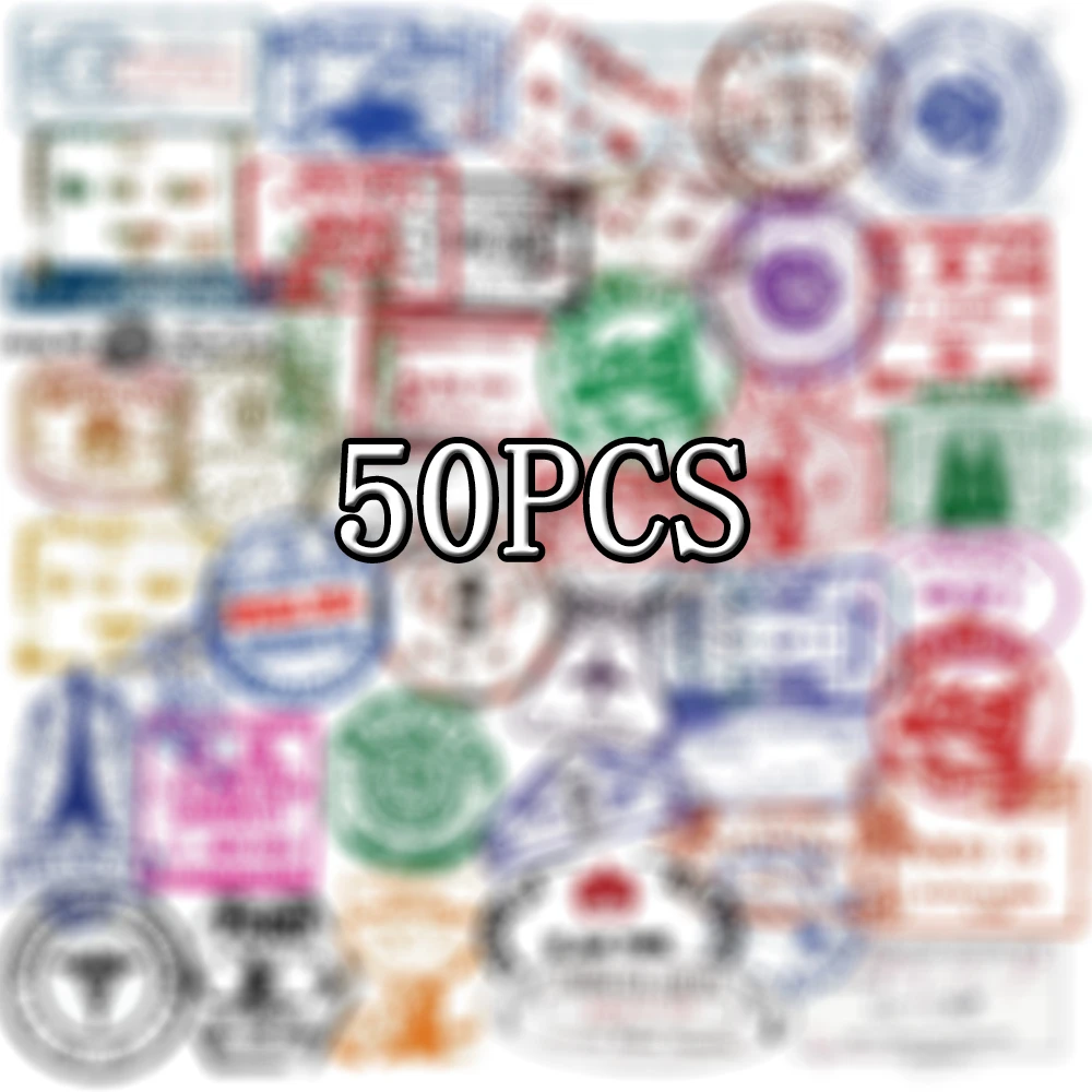 10/30/50PCS Transparent Retro Postmark Graffiti Sticker For DIY Toy Notebook PC Skateboard Bicycle Car Motorcycle Decal Sticker
