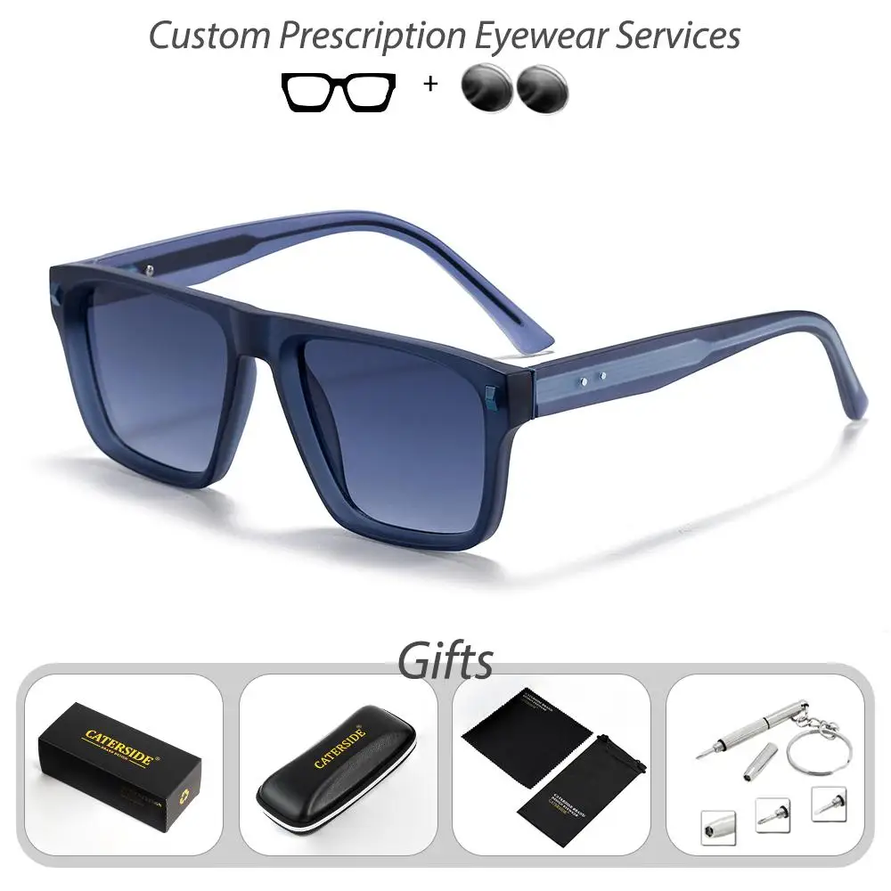 CATERSIDE Neue Retro Herren-Korrektionsbrille mit quadratischen Gläsern, optische Sonnenbrille für Damen, Myopie, Weitsichtigkeit, modische Brille – Detail 9